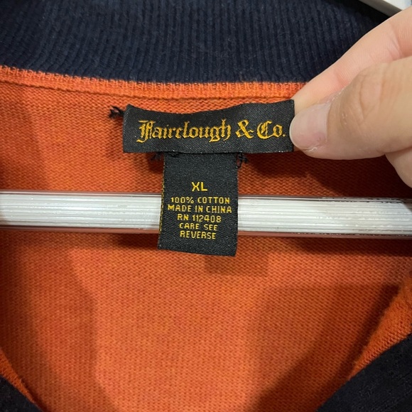 Fairclough & Co Orange Half Zip Cotton Sweater XL - Picture 3 of 5
